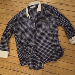 Men's Navy Checkered Shirt